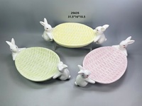 Plateau à gâteau sur pied en céramique vintage de haute qualité en gros, élégant plateau de présentation de desserts pour les fêtes et la vaisselle de table
