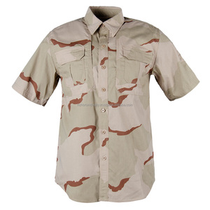 Camisa de Manga Corta de Camuflaje de Algodón Transpirable, de Secado Rápido, Impermeable y Cálida para Verano, con Estampado Mandarín, Venta al Por Mayor de Fábrica OEM - Product Image 3