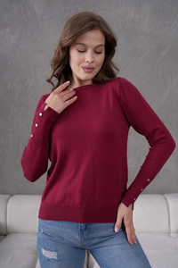 Suéter de punto superior cómodo y elegante de alta calidad de manga larga con cuello redondo para mujer Fabricantes de ropa de otoño e invierno - Product Image 5