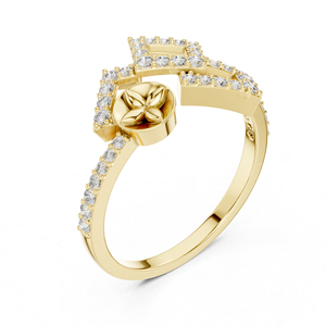 แหวนเพชรทรงบริลเลียนต์ 0.33 กะรัต เพชรเลี้ยงในห้องปฏิบัติการ ทองคำขาว 14K สำหรับผู้หญิง |   แหวนทองชุบสำหรับงานเลี้ยง ได้รับการรับรองจาก IGI - Product Image 5