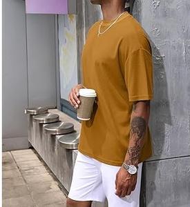 T-shirts pour hommes de grande taille de haute qualité, 100% coton, tissu Oxford, 180g, respirant, écologique, manches courtes, style streetwear, personnalisable - Product Image 3