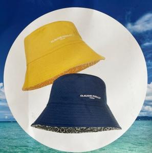 หมวกบักเก็ตผ้าฝ้ายทอลายทแยงพิมพ์โลโก้หนาสำหรับเล่นกีฬาตกปลาปั่นจักรยานใช้ในชีวิตประจำวันออกแบบโดยดีไซเนอร์ผลิตในอินเดีย - Product Image 1