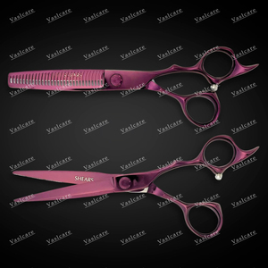 Tijeras para el cabello Velora Wine Color Smooth Clean 6 Corte de cabello Ideal para acero de larga duración ligero húmedo o seco (juego de tijeras) - Product Image 4