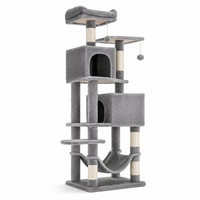 Tour d'escalade pour chat moderne à sept niveaux, écologique, durable, antidérapante, avec double perchoir, condo et poteaux en sisal pour chats