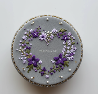Boîte de rangement pour bijoux en bois et tissu velours, portable, de qualité supérieure, couleur et taille personnalisables, broderie à la main, noire, logo personnalisé