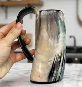 Mug à boire en corne de buffle naturelle, style Viking, pour bière, haute qualité, best-seller, prix de gros, offre spéciale - Product Image 2