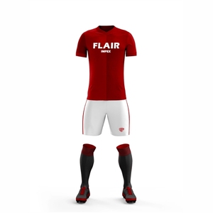100% polyester meilleure qualité conception personnalisée ensemble d'uniformes de maillot de football confort respirant avec coupe automatisée service OEM court - Product Image 1