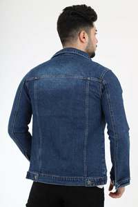 Chaquetas Bomber Casuales, Cortavientos de Estilo Urbano, Chaquetas Vaqueras Sólidas para Hombre, Chaqueta de Mezclilla de Algodón Estilo Cowboy para Hombre - Product Image 6