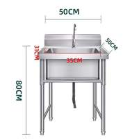 Évier de cuisine commercial en acier inoxydable 201/304 de haute qualité, robuste, résistant à la corrosion, capacité de charge de 300 kg/m, poli