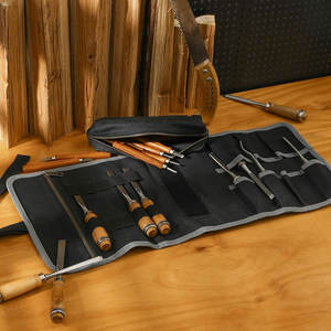 Conception OEM/ODM, rouleau à outils en toile cirée résistante à l'eau, grande capacité, organisateur à 7 emplacements, poche zippée, pochette détachable, réglable - Product Image 4