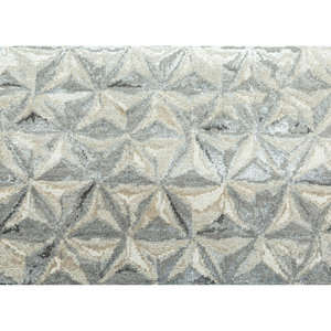 พรมขนสัตว์ผสมไหมไผ่ถักมือสีเทาดำ ลาย Chaos Theory ดีไซน์เรขาคณิตสไตล์โบโฮ สำหรับบ้าน ห้องโถง รูปทรงสี่เหลี่ยมผืนผ้า รุ่น Esk-725 - Product Image 3