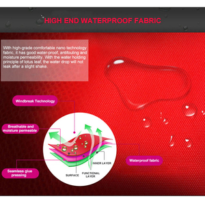 Imperméable d'hiver en PVC imperméable à haute visibilité pour hommes, veste de sécurité réfléchissante fluorescente orange chauffée avec poche - Product Image 5