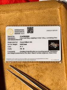 Anillo de oro macizo de 14K con diamante natural para compromiso, aniversario de boda o fiesta con certificado IGI - Product Image 2