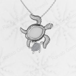 จี้เงิน925แท้สำหรับแม่ & เด็กทารกมาคีส์กึ่งเมานท์ CZ จี้ห้อยคอสำหรับขี้เถ้าและเรซิ่นทำงานเครื่องประดับนมแม่ - Product Image 4