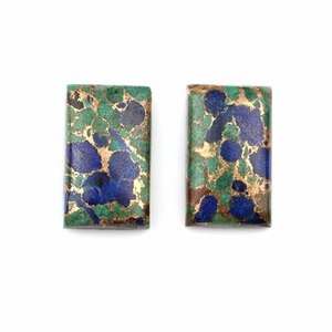 Oferta de Navidad: Cabujones de Azurita y Cobre Naturales Pulidos a Mano, Forma Rectangular Lisa de 12x20mm, para Joyería - Product Image 4