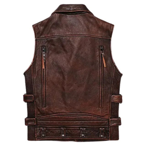 Plus Size Men's Full <b>Sleeve</b> Leather Motorbike <b>Vest</b> with Waterproof and Breathable Features for Winter - Product Image 3