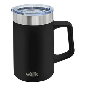 Tumbler in Acciaio Inossidabile Wallis, Tazza Termica 590 Ml Nero Opaco con Protezione Antispruzzo Scorrevole - Product Image 2