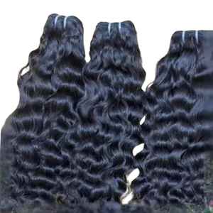 100% Natural crudo sin procesar indio solo donante extensión de cabello rizado cutícula alineada virgen Trama humana paquetes de cabello - Product Image 2