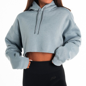 Manufacturer Blank Streetwear Hoodies French Terry Hoodie Custom Pullover Cropped Hoodie Women 2026 - Product Image 1