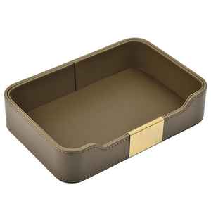 Plateau de service en cuir pour support polyvalent avec aspect antique et toucher lisse pour les thèmes artistiques de la décoration intérieure - Product Image 1