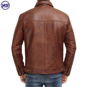 Veste en cuir avec fermeture éclair sur le devant pour homme, vêtement décontracté en peau de mouton, bon marché, haute qualité - Product Image 4