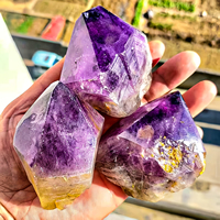 Vente en gros : Grande tour de diamant d'améthyste naturelle, sceptre premium en améthyste à tête large, pour cadeau et décoration