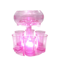 Distributeur de coups éclaircissants pour remplir des liquides Outil de boisson de fête Distributeur et support de verre à 6 verres avec tasse en acrylique 6 pièces