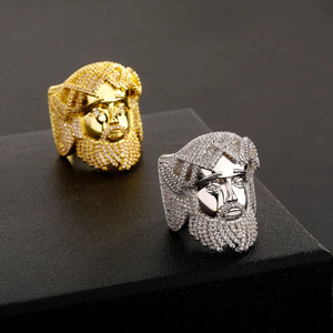 Anillo de Hip Hop con Diamantes de Imitación, Chapado en Oro, con Certificado de Autenticidad, para Hombre, Estilo Rock, Plata 925, Diamante Moissanite VVS, Anillo de Jesús - Product Image 1