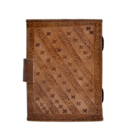 Carnet à couverture rigide en cuir fait main, gaufré motif visage d'animal, couleur charbon, pour notes, grimoire, journal de bureau, poésie et croquis