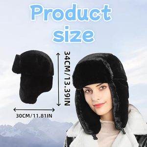 Winter Ear Flap Cycling <b>Snow</b> <b>Hat</b> Thicken Windproof Bomber <b>Hat</b> Unisex Fleece Trapper <b>Hat</b> Cold - Product Image 5