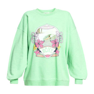 Color verde claro, ropa exterior con estilo, suave al tacto, algodón de doble cara, cuello redondo, hombros caídos, sudaderas - Product Image 6