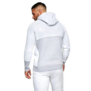 Conjunto Deportivo para Hombre con Bloques de Color Blanco y Gris, Chaqueta con Cierre, Atuendo Deportivo Informal para Gimnasio o Viajes - Product Image 4