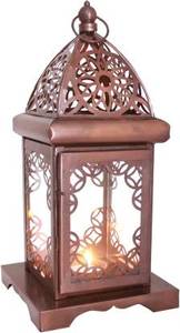 AK Brass Unique Metal <b>Lantern</b> In Antique Finished With Glass On Top <b>Moroccan</b> Design <b>Lantern</b> For Home Decor / Festival Decor - Product Image 4