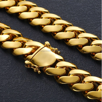 Bijoux fins 10/12/14/16/18/20/22Mm véritable plaqué or S925 argent grand lien cubain Miami chaîne cubaine prêt à expédier bijoux