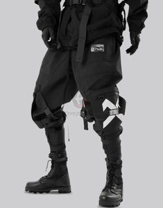 Pantalones cargo de cintura alta para hombre al por mayor 2024, monos tácticos Harajuku multibolsillos con botones, mono informal de Hip Hop para hombre con encaje - Product Image 4