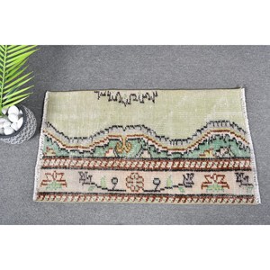 Alfombra turca Vintage 150cm X 290cm verde Beige estilo bohemio Patchwork lana látex rectángulo pasillo diseño para su espacio - Product Image 1