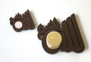 Hand carved wooden leaf tea light <b>holder</b> Islamic decor natural wood candle <b>stand</b> Ramadan Eid gift Arabic style home decoration - Product Image 2