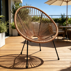 Silla de Comedor de Ratán y Metal para Jardín, Exterior, Muebles Brito, Silla de Patio para Jardín o Cafetería, Precio al por Mayor - Product Image 3