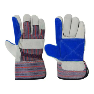 Guantes de trabajo de cuero de seguridad de piel de vaca dividida logotipo personalizado guantes de trabajo de cuero suave de Material pesado de piel de vaca dividida - Product Image 3