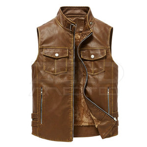 Chaleco de cuero genuino para hombre, Chaleco de cuero de moda para uso en invierno, Chaleco de cuero recién llegado a la venta - Product Image 1