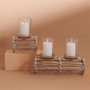 Gold Plated Metal Candleholder for Weddings New Luxury Design Aluminum Tabletop T Light <b>Candle</b> Holder Tealight Holder - Product Image 2