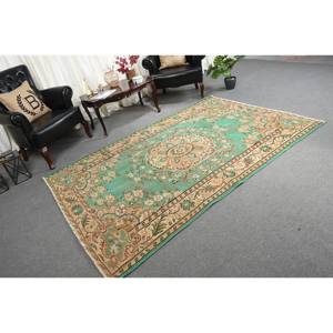 Classique Vert Beige 5.3X7.9 pieds Laine Aubusson Design Salon Tapis Patchwork Rectangle Buffet Tapis Latex Tapis Turc - Product Image 2