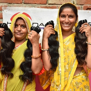 Vente en gros de machine indienne à double trame non traitée, machine à cuticules alignées à double trame, cheveux de couleur naturelle à ondulation profonde, cheveux humains - Product Image 2