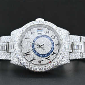 Montre d'affaires analogique personnalisée de haute qualité pour hommes lunette Marquise sertissage de diamants boîtier carré Moissanite incolore dernière mode - Product Image 2