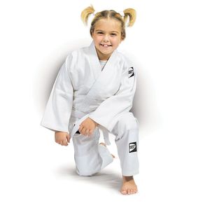 Traje de Judo Green Hill para Niños (Blanco), Ropa Deportiva de Entrenamiento para Niños y Niñas, Ropa de Gimnasio para Taekwondo y Karate, Hecho de Poliéster, Seda y Algodón - Product Image 1