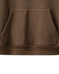 <b>Brown</b> Solid Color Hoodie Unisex Soft <b>Fleece</b> Pullover With Kangaroo Pocket Casual Winter Wear Warm Hooded Sweatshirt Streetwear - Product Image 5