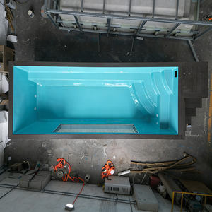 Piscina exterior de fibra de vidrio transparente, acrílica, con ventana grande, tipo spa, sobre el suelo, de 20 pies, en contenedor de envío. - Product Image 4