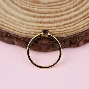 แหวนโกเมนสีแดงธรรมชาติที่น่าสนใจสำหรับผู้หญิงแหวนชุบทองสีเหลืองทำด้วยมือทำด้วยมือทำจาก925 - Product Image 3