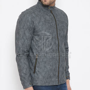 แจ็กเก็ตหนังแฟชั่นสำหรับผู้ชาย, เสื้อโค้ทหนังสวมใส่สบายน้ำหนักเบาเสื้อแจ็กเก็ตฤดูหนาวทรงสลิมฟิต - Product Image 2