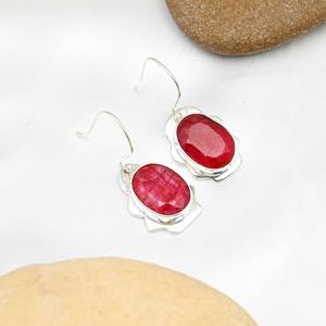 Top qualité 925 argent Sterling plaqué Style bohème à la mode rubis corindon pierre précieuse lunette naturelle anniversaire approvisionnement - Product Image 5